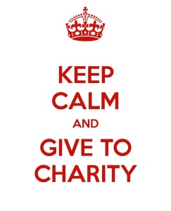 keep calm and give charity